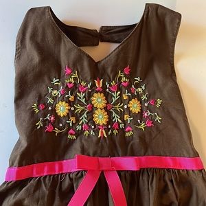 Girls embroidered cotton halter dress